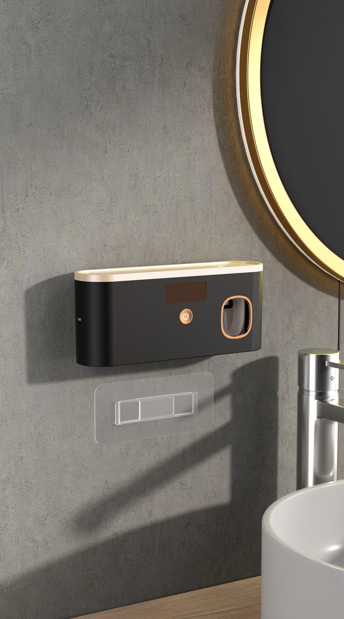 紫外线杀菌壁挂式挤牙膏器刷牙杯置物架牙刷消毒器壁挂省空间